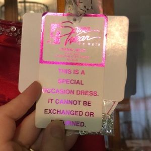 Red Prom Dress Button Train